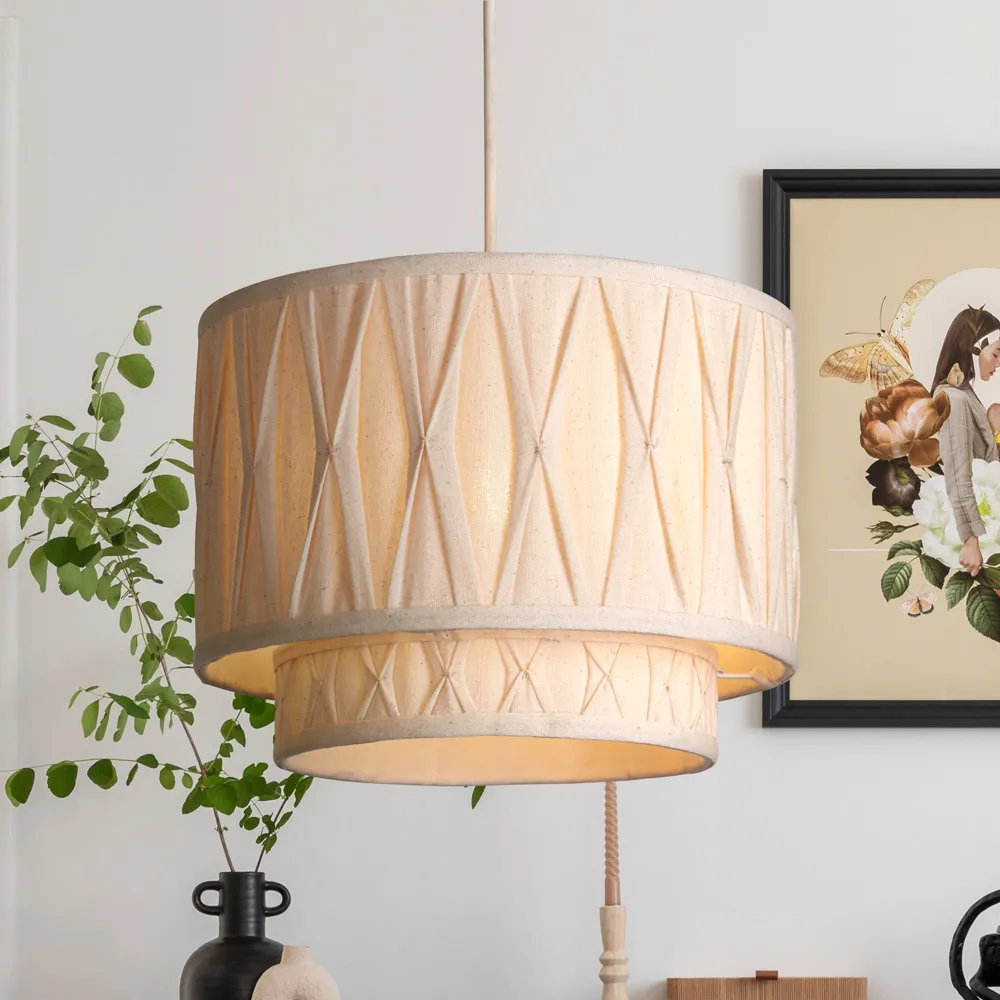 Aurelia Pinch Pleat Ceiling Shade - Cream