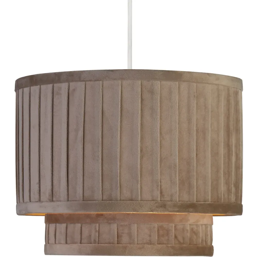 Aurelia Wide Pleat Ceiling Shade - Taupe, Velvet