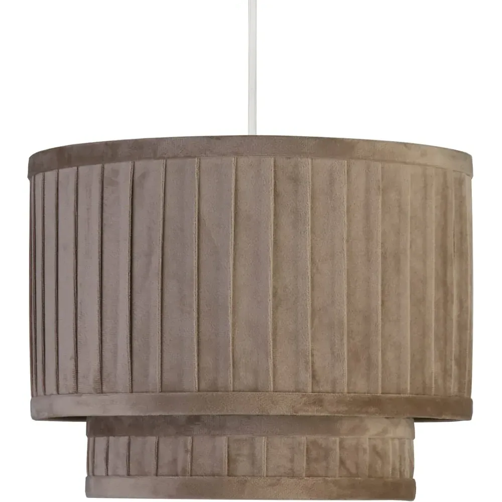 Aurelia Wide Pleat Ceiling Shade - Taupe, Velvet image