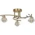 Aziel 3 Light Acrylic Diamond Shade LED Ceiling Fitting - Gold