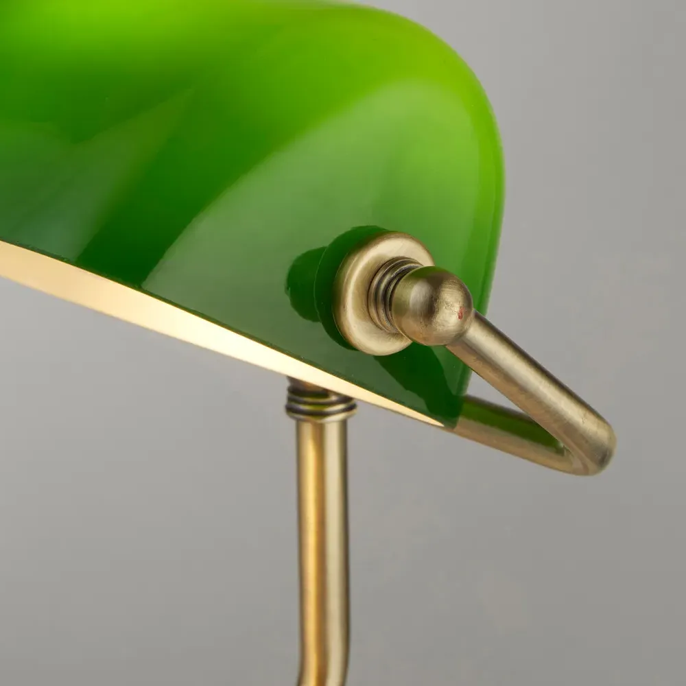 Bankers Table Lamp - Green, Glass