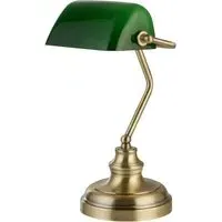 Bankers Table Lamp - Green, Glass