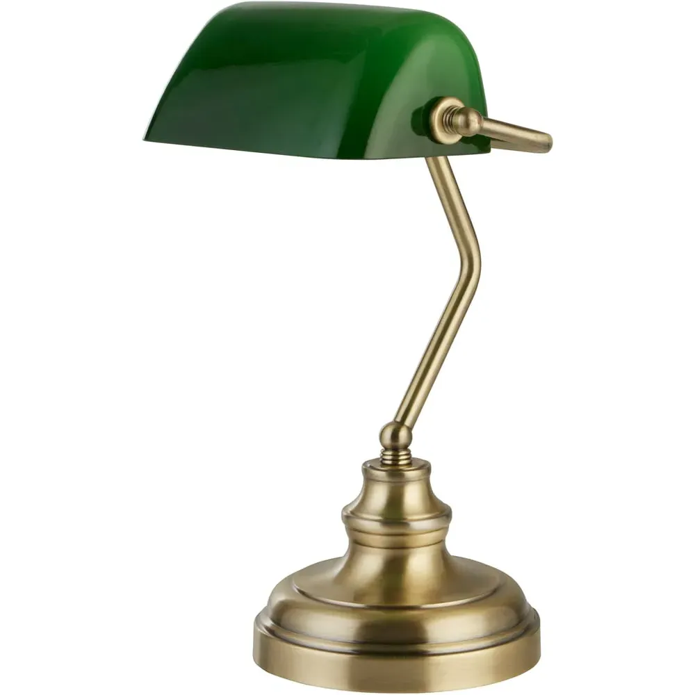 Bankers Table Lamp - Green, Glass