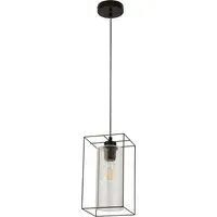 Black Frame Clear Glass Single Pendant Light