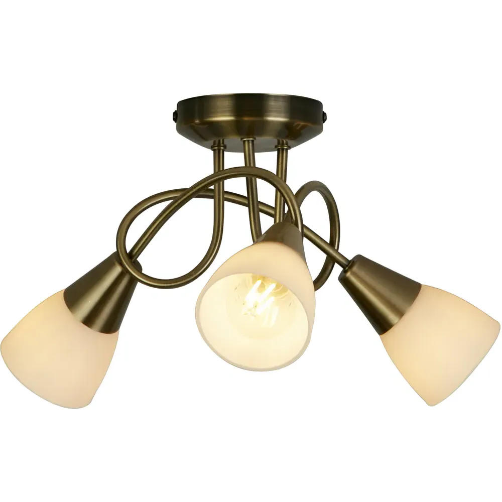 Bradford 3 Light LED Ceiling Fitting - Antique Brass