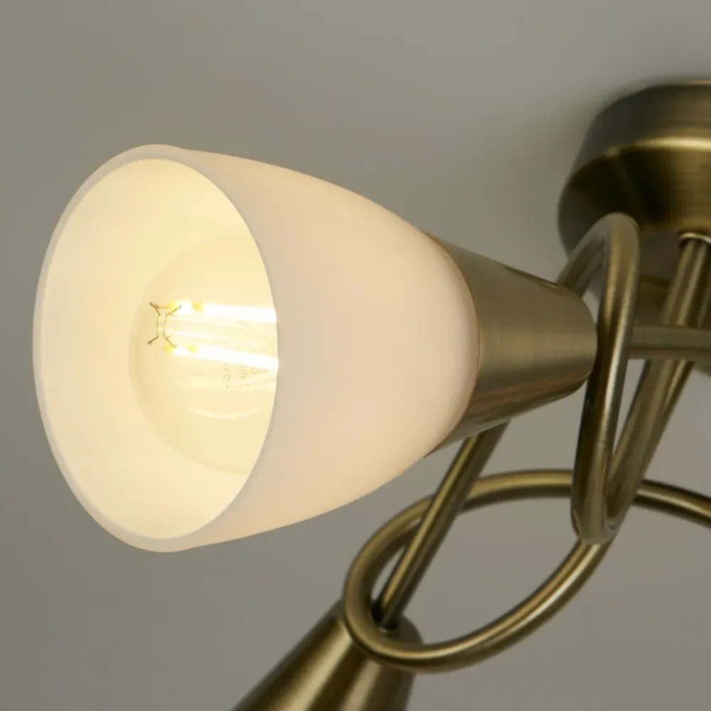 Bradford 3 Light LED Ceiling Fitting - Antique Brass