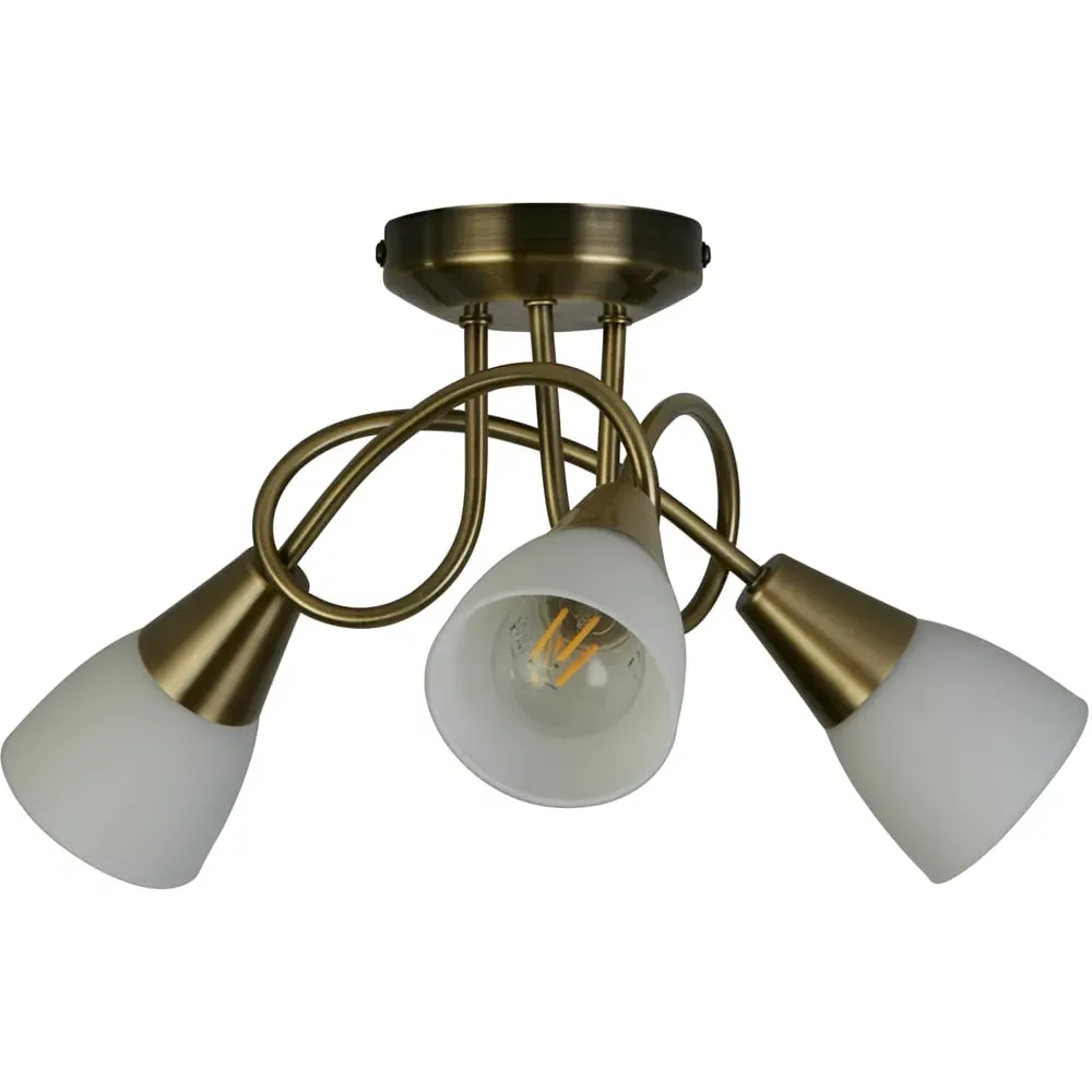 Bradford 3 Light LED Ceiling Fitting - Antique Brass image