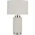 Ceramic Table Lamp with Chrome Detail - White