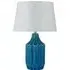 Ceramic Table Lamp with Grooved Base - Blue