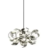Chrome Curl Easy Fit Pendant Shade - Silver