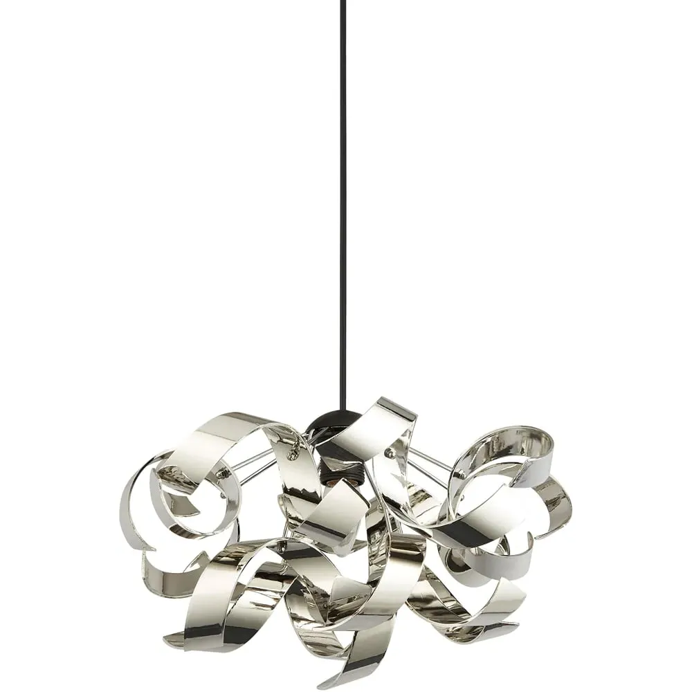 Chrome Curl Easy Fit Pendant Shade - Silver image