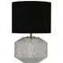 Clear Glass Table Lamp - Black Fabric Shade
