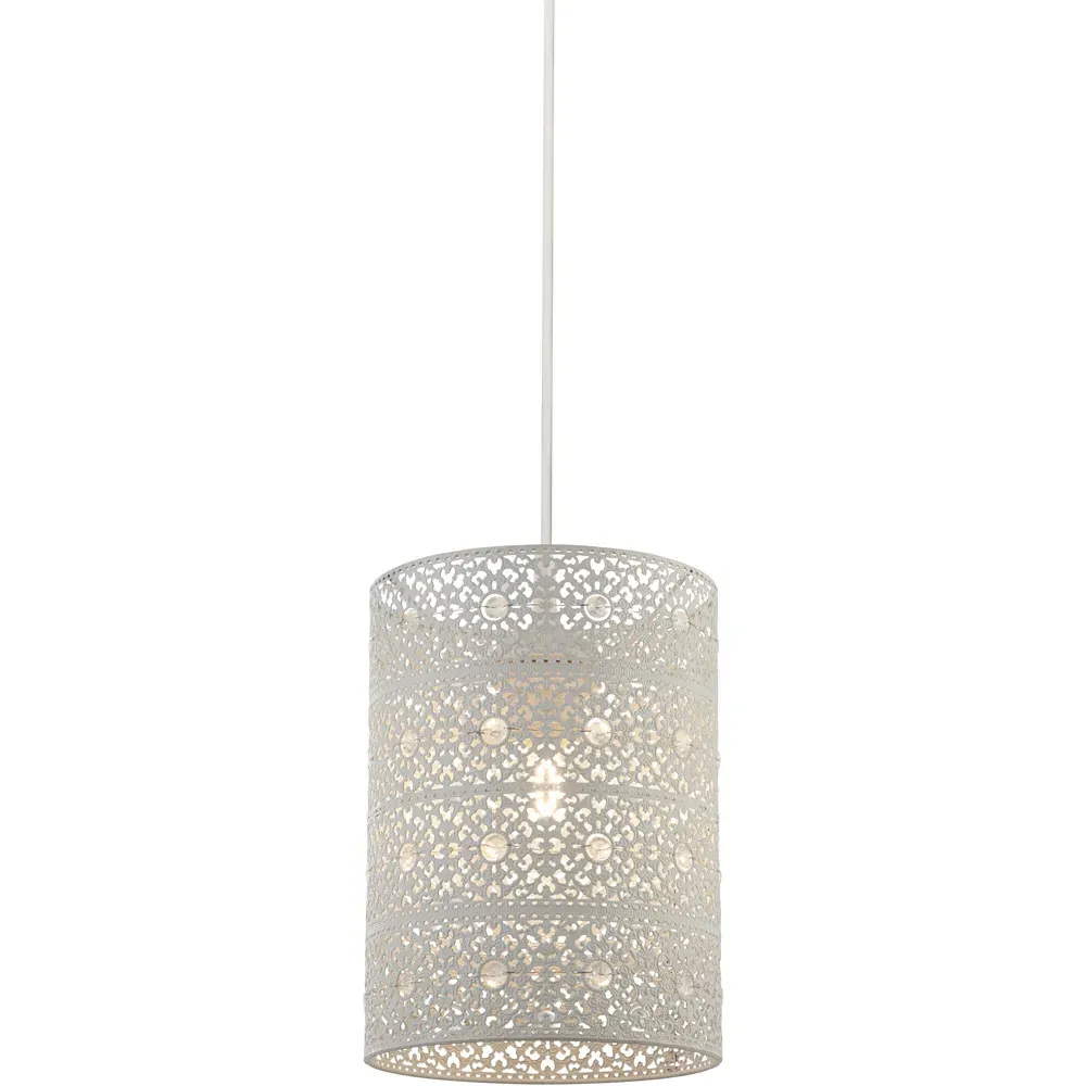 Cut Out Pattern Shade - Cream, Metal