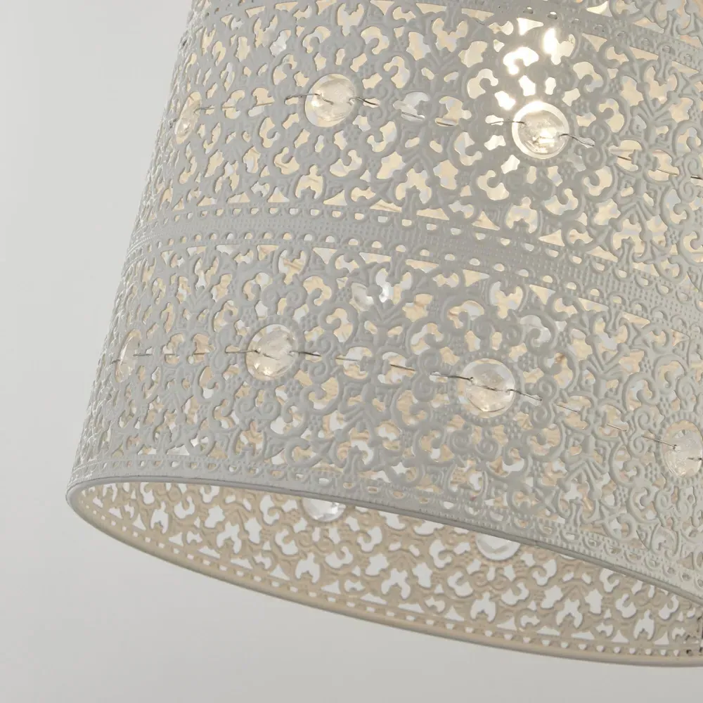 Cut Out Pattern Shade - Cream, Metal