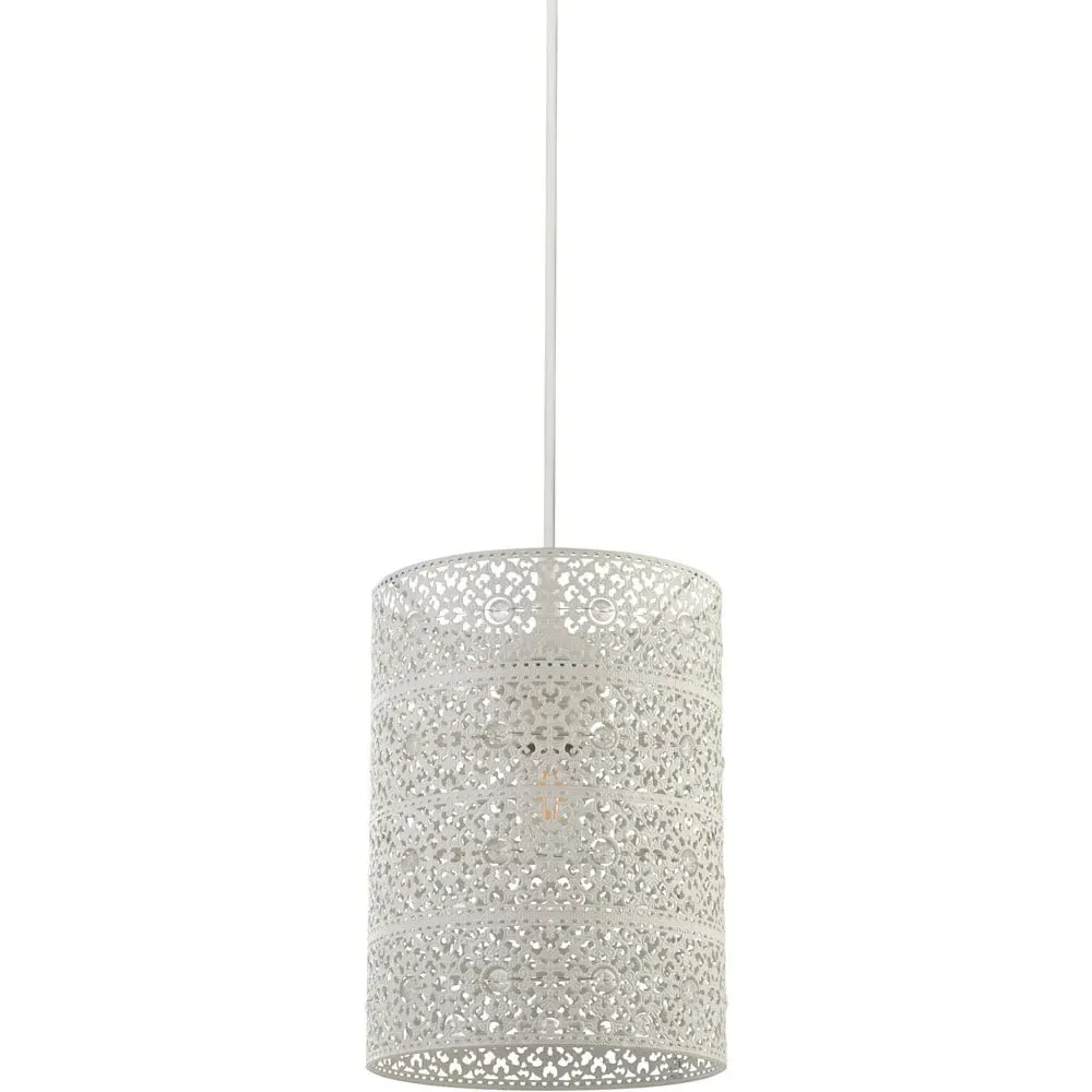 Cut Out Pattern Shade - Cream, Metal