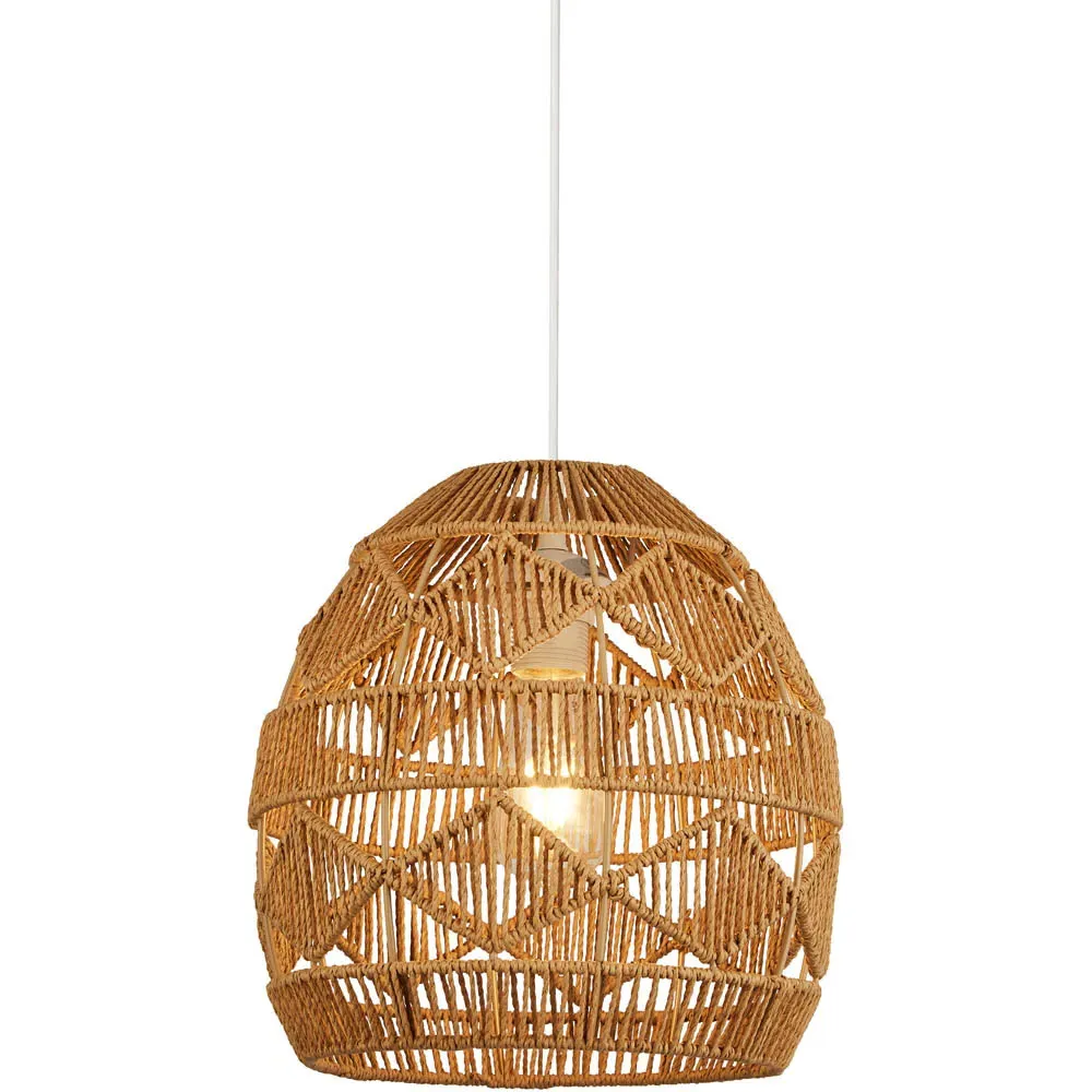 Diamond Pattern Weave Rattan Easy Fit Shade - Brown