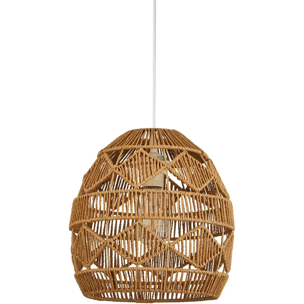 Diamond Pattern Weave Rattan Easy Fit Shade - Brown