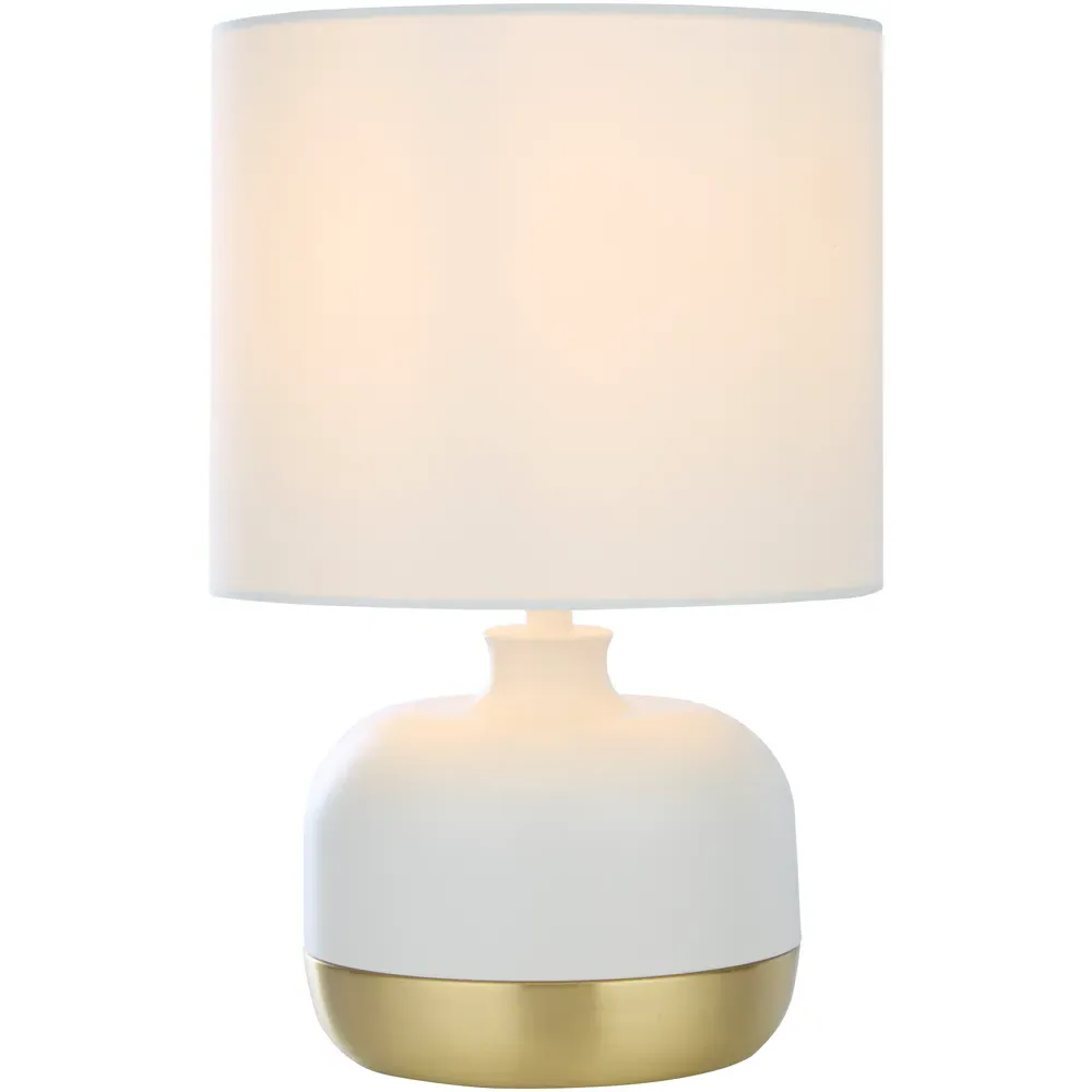 Ezra Touch Lamp with Dimmer - White, Gold
