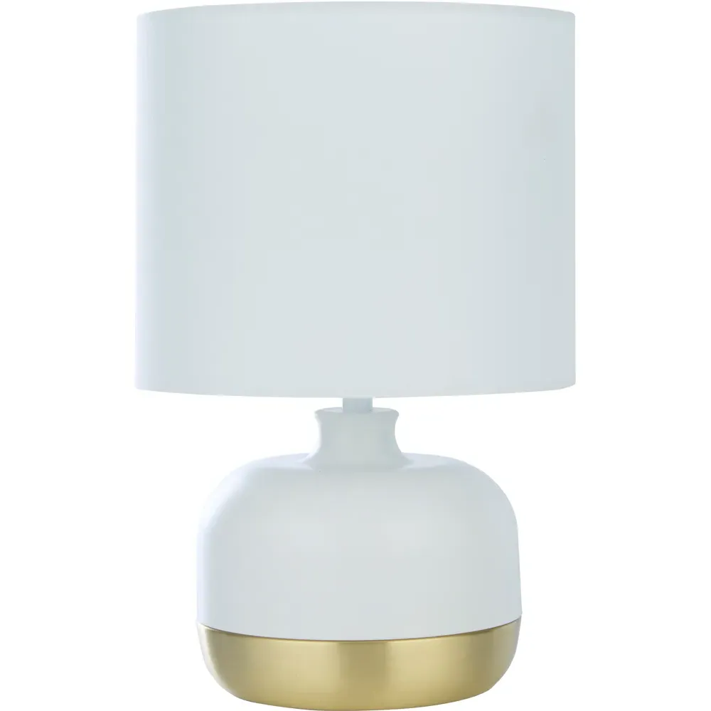 Ezra Touch Lamp with Dimmer - White, Gold