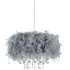 Feather Shade Pendant with Acrylic Drops - Grey