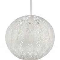 Globe Shade with Fretwork Pattern - Cream
