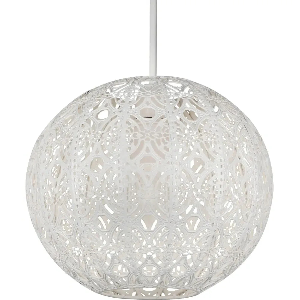 Globe Shade with Fretwork Pattern - Cream image