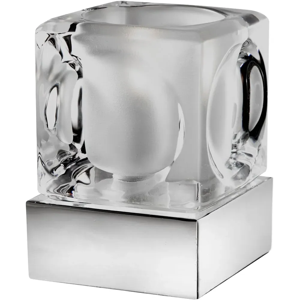 Ice Cube Glass Shade Touch Lamp - Clear image