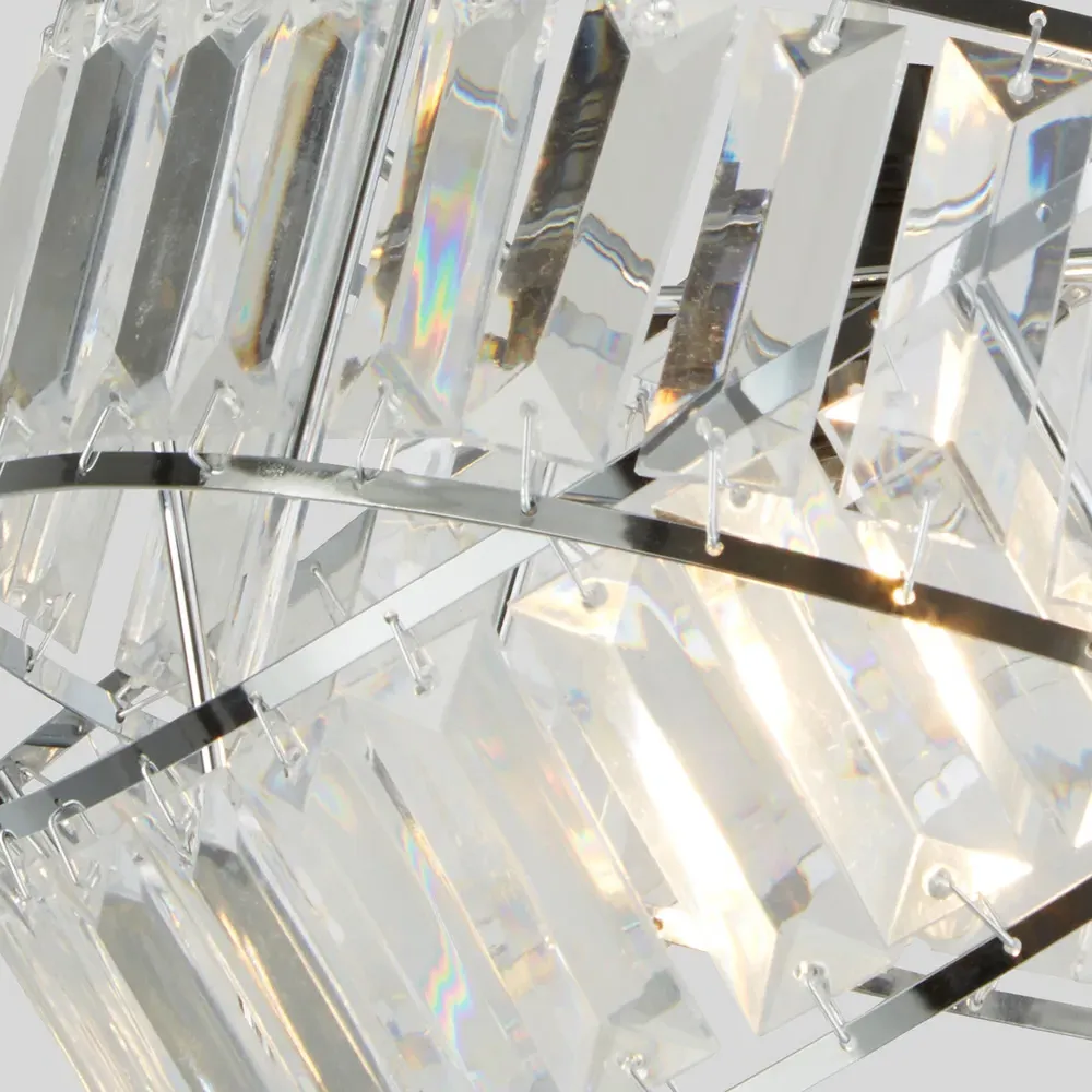 Intertwining Ring Pendant Shade - Chrome, Clear Acrylic