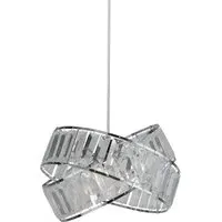 Intertwining Ring Pendant Shade - Chrome, Clear Acrylic
