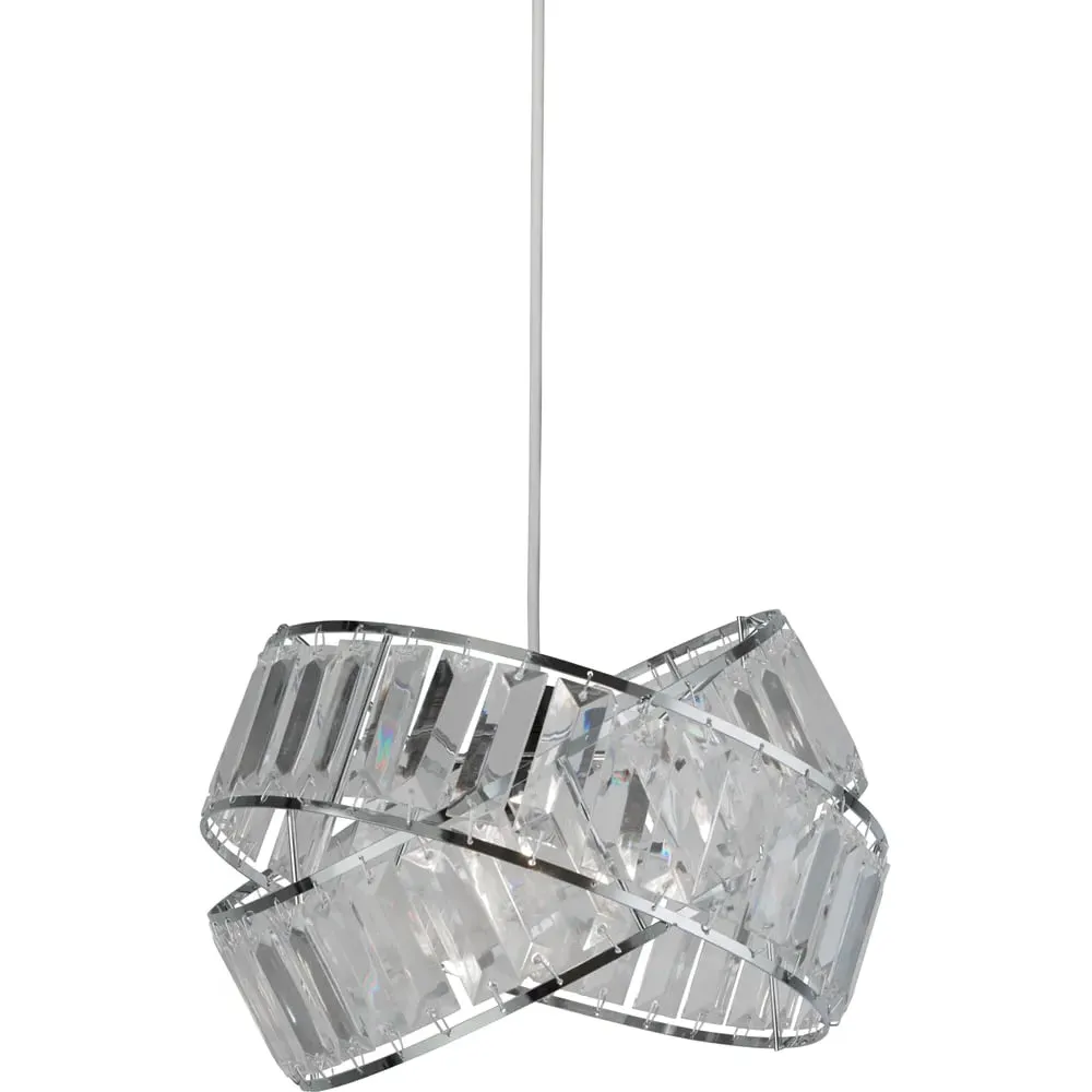 Intertwining Ring Pendant Shade - Chrome, Clear Acrylic image