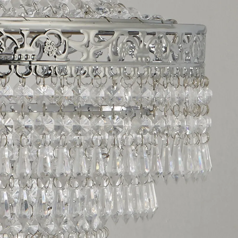 Large Empire Easy Fit Pendant Chandelier with Acrylic Drops