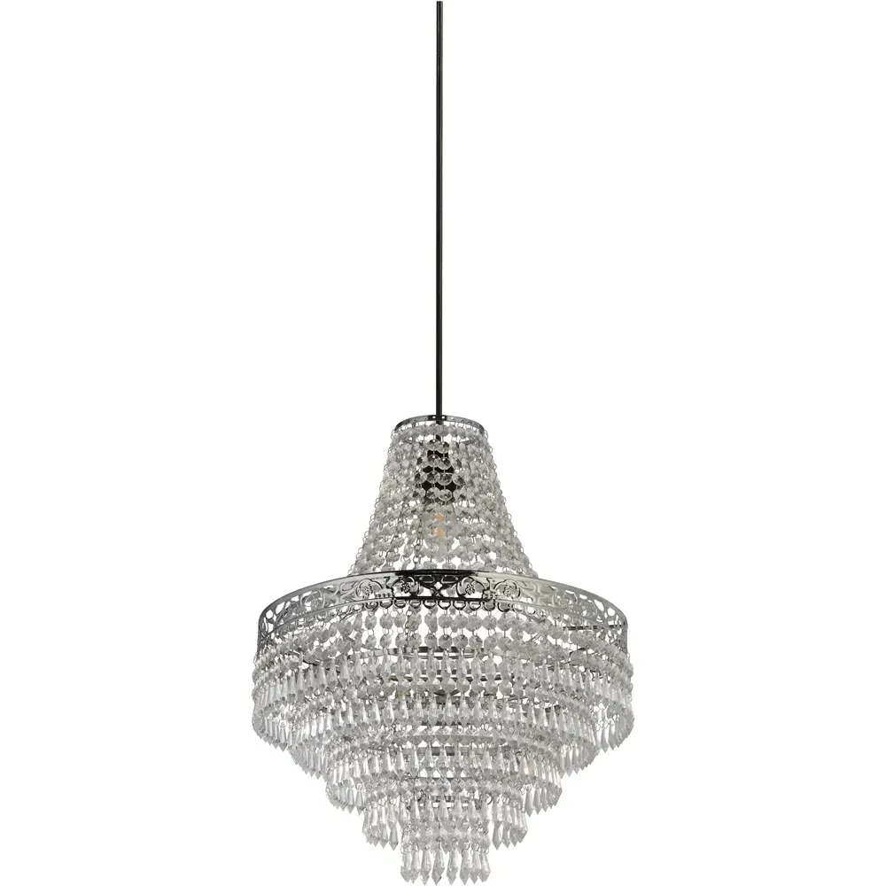 Large Empire Easy Fit Pendant Chandelier with Acrylic Drops