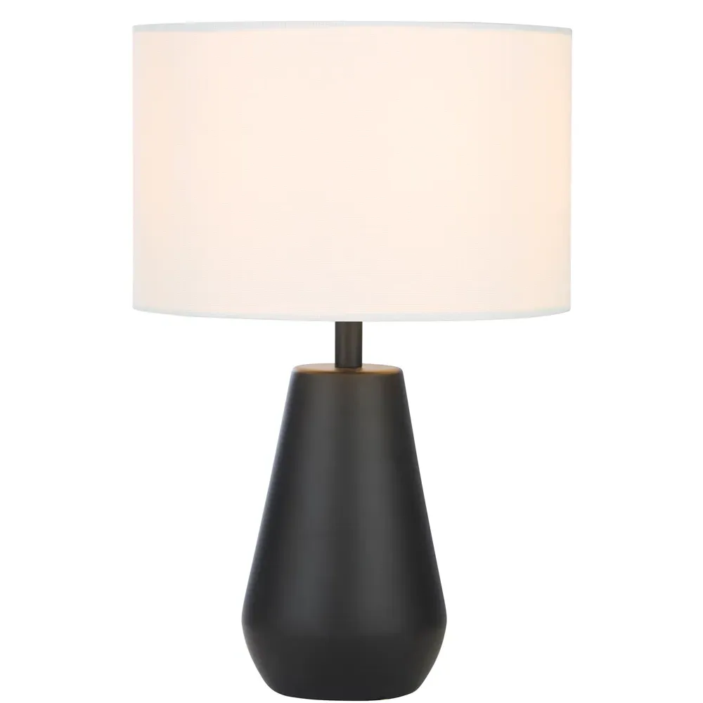Orson Touch Table Lamp Pair - White Shade, Black Base