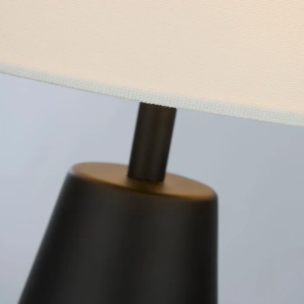 Orson Touch Table Lamp Pair - White Shade, Black Base