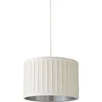 Pleated Velvet Shade - Ivory, Metallic Silver Inner