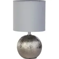 Round Ball Table Lamp - Silver, Ceramic