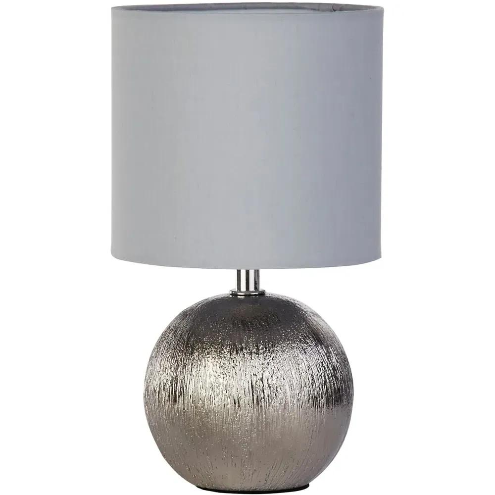 Round Ball Table Lamp - Silver, Ceramic image