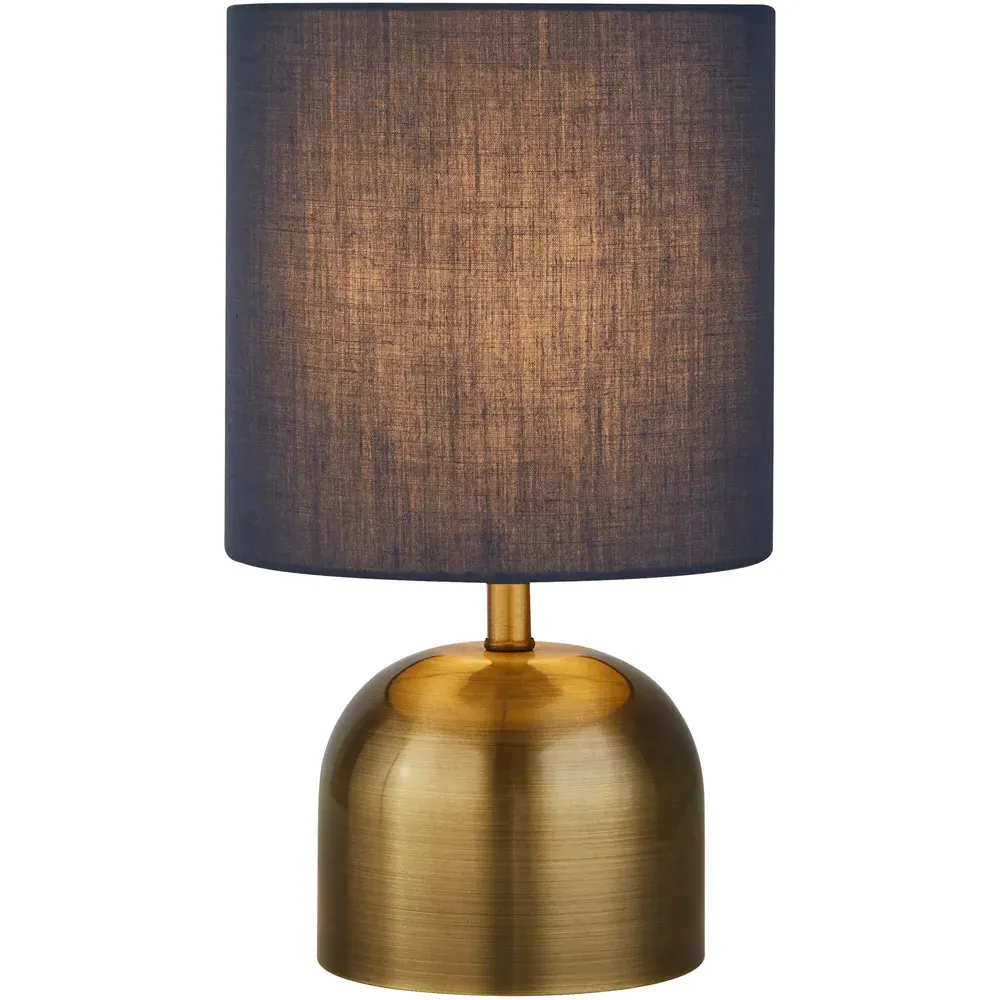 Satin Brass Touch Lamp - Blue, Navy Shade