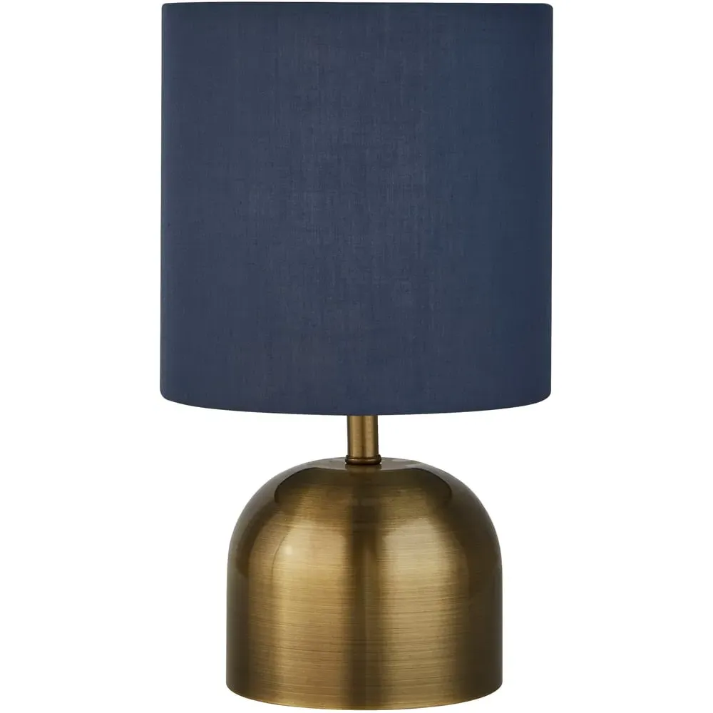 Satin Brass Touch Lamp - Blue, Navy Shade image