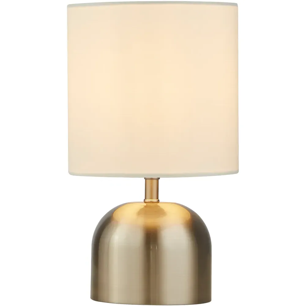 Satin Silver Touch Lamp - Silver, White Shade
