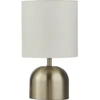 Satin Silver Touch Lamp - Silver, White Shade