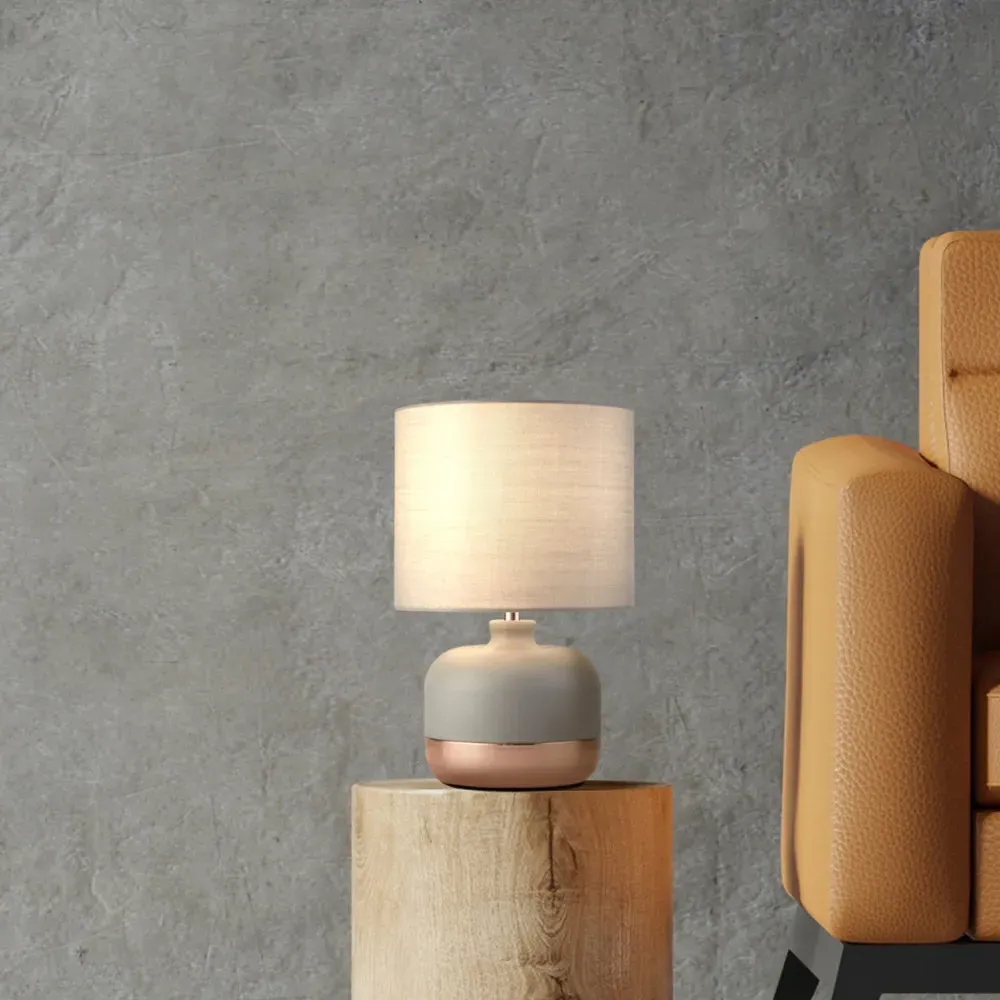 Table Lamp with Copper Accent - Grey