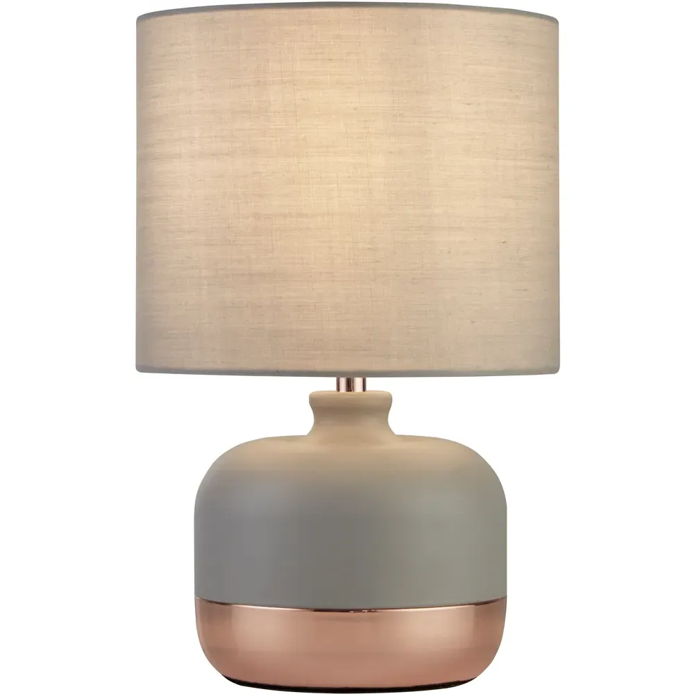 Table Lamp with Copper Accent - Grey
