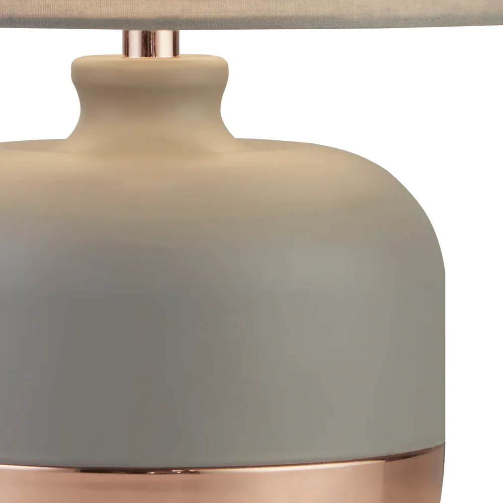 Table Lamp with Copper Accent - Grey