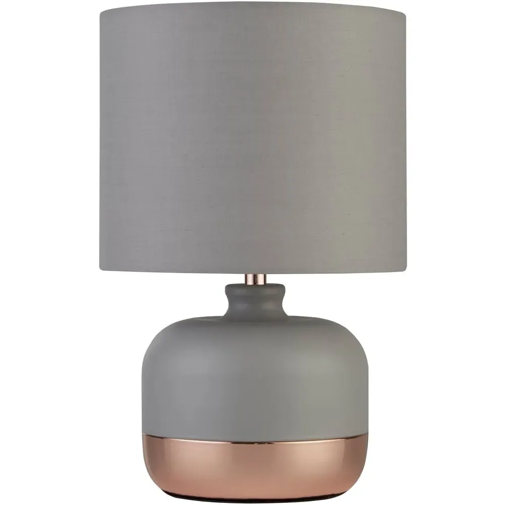 Table Lamp with Copper Accent - Grey