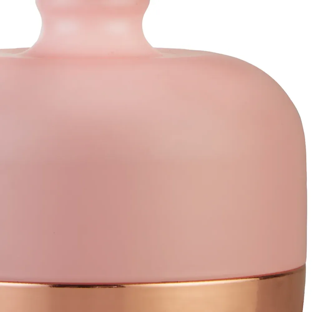 Table Lamp with Copper Accent - Pink