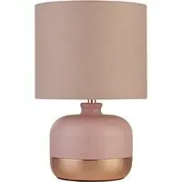 Table Lamp with Copper Accent - Pink