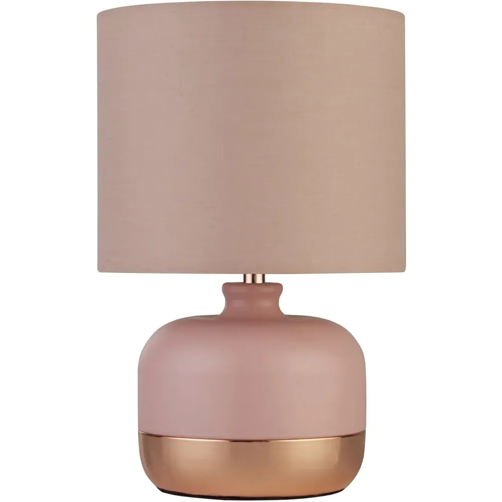 Table Lamp with Copper Accent - Pink image