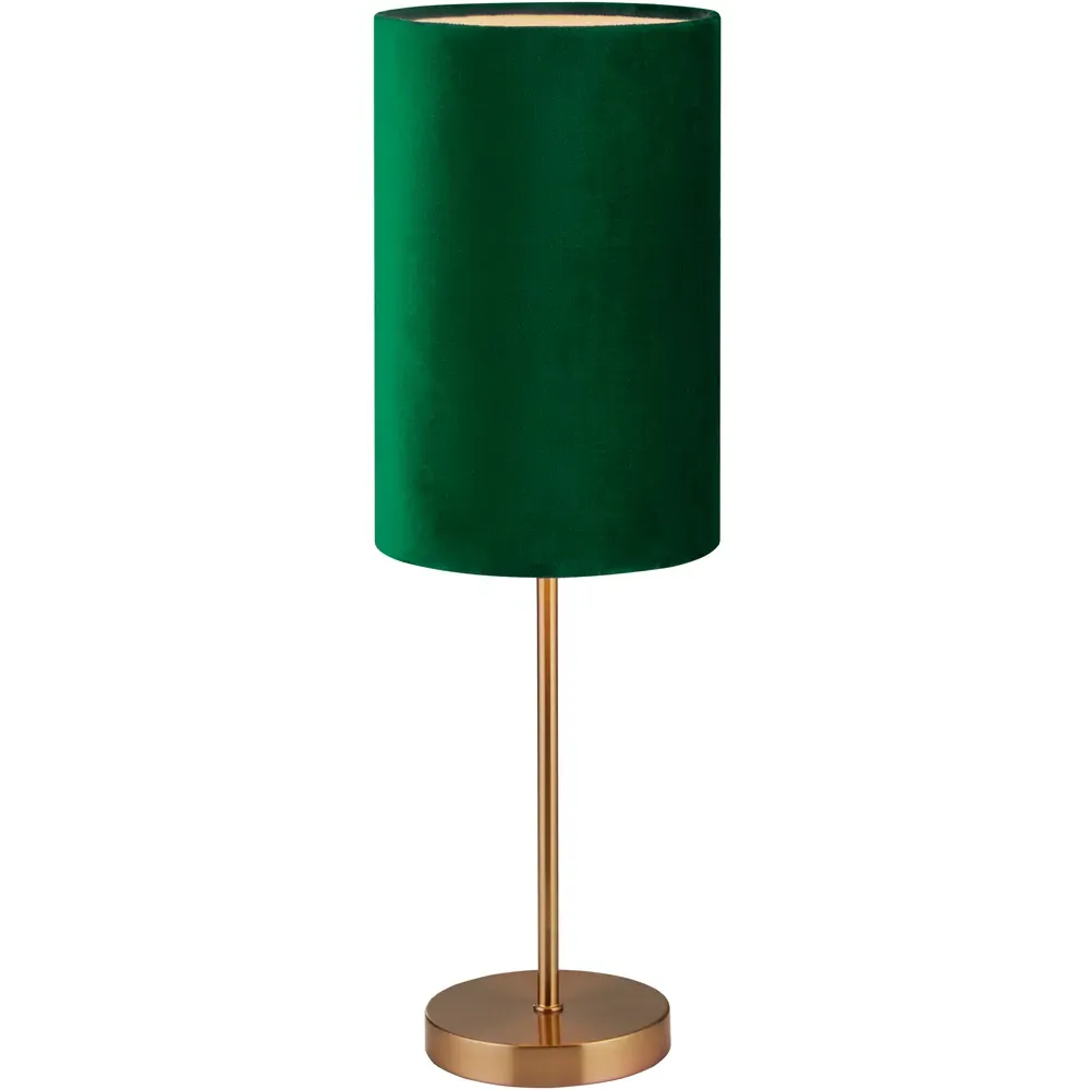Table Lamp with Velvet Shade - Gold, Green