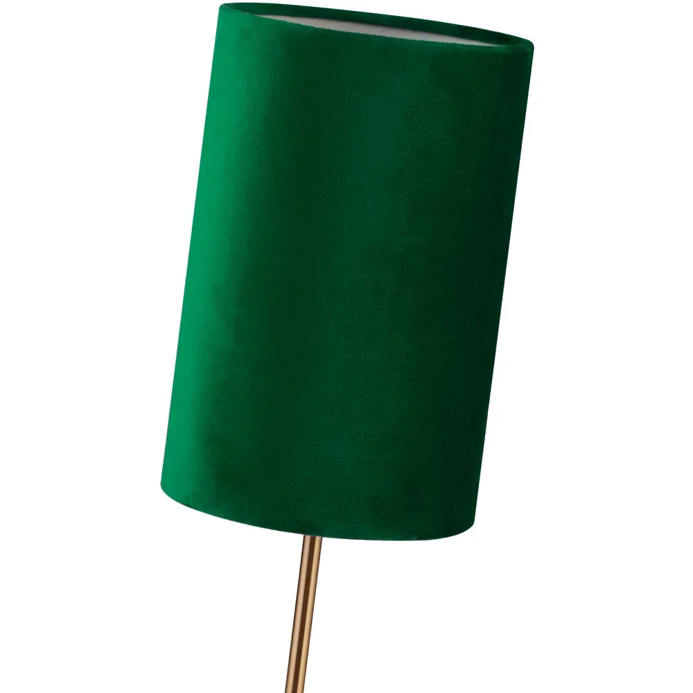 Table Lamp with Velvet Shade - Gold, Green